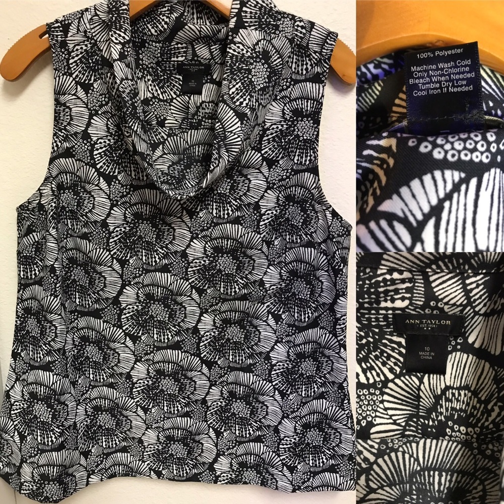 ANN TAYLOR Sleeveless Print Blouse Top